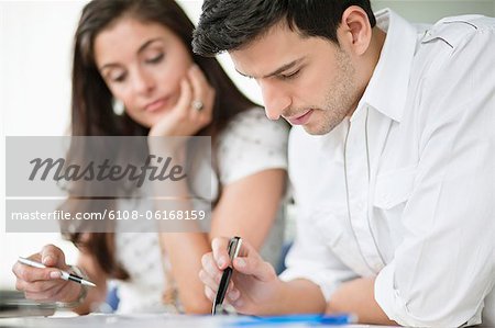 Business executives working in an office