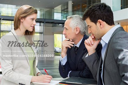 Business executives discussing in an office