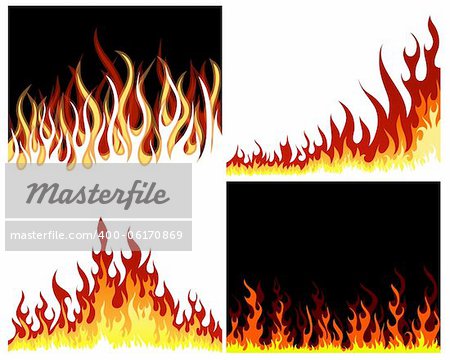 Inferno fire vector background set for design use