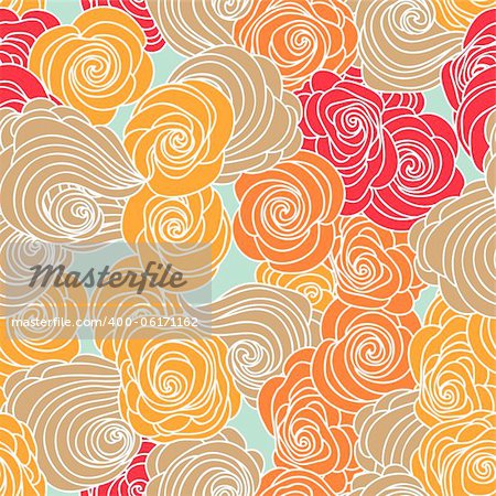 A seamless vector pattern with floral elements