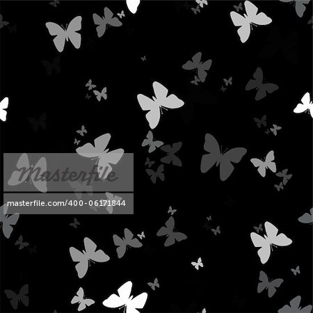 Seamless background with pattern of butterfly, nature vector illustration. Element for design.