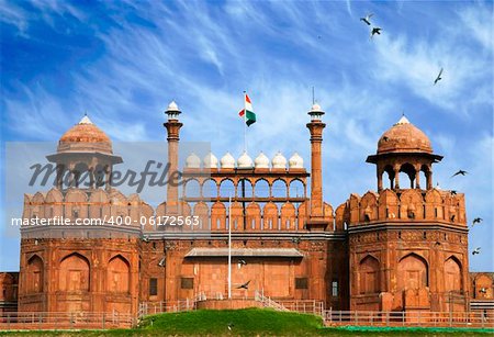 Famous Red Fort - Lal Qil'ah, UNESCO World Heritage Site in Delhi, India