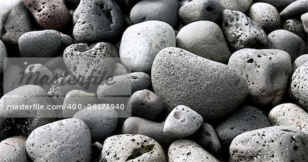 Black lava pebbles on the beach, Iceland