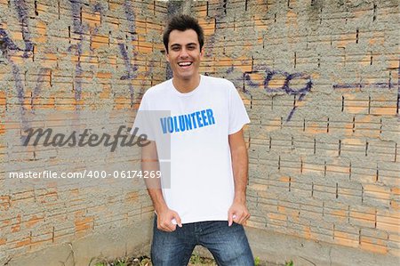 portrait of a happy male volunteer