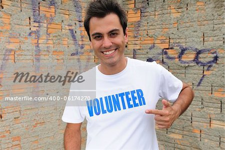 portrait of a happy male volunteer
