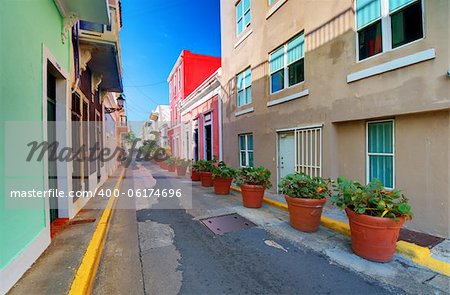 Colorful Alleyway in San Juan, Puerto Rico.