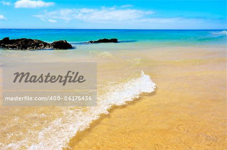 view of Playa Esmeralda in Fuerteventura, Canary Islands, Spain