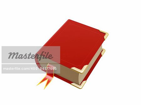 retro red book isolated on white background