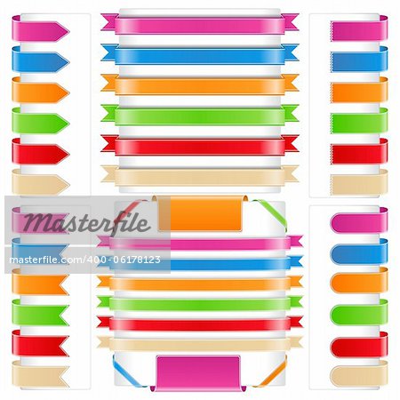 Set of different ribbons, vector eps10 illustration