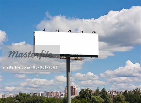 Blank billboard on blue sky background, put your text here