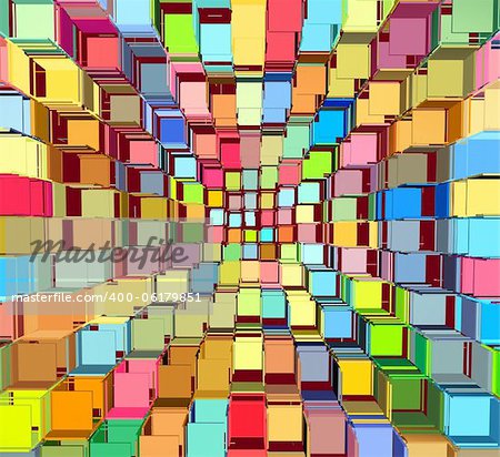 3d abstract fragmented bright colored pattern
