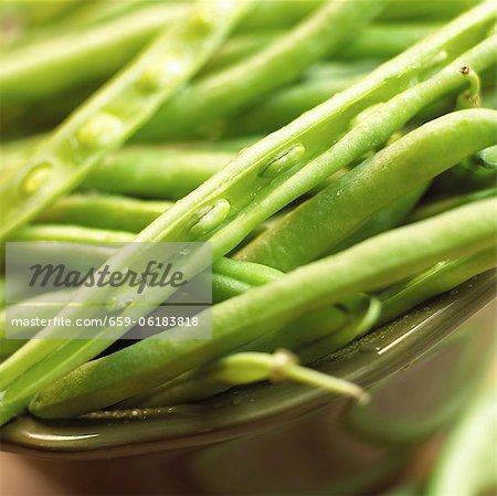 Bowl of Green Beans; Close Up