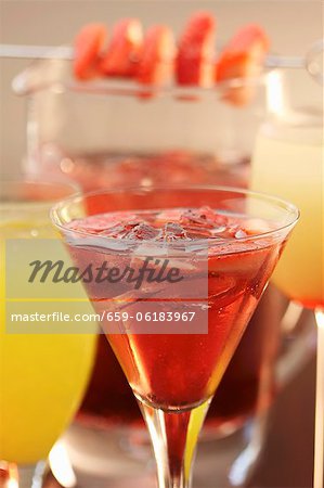 Un cocktail de fraise-rose