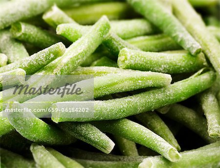 Frozen green beans (close-up)