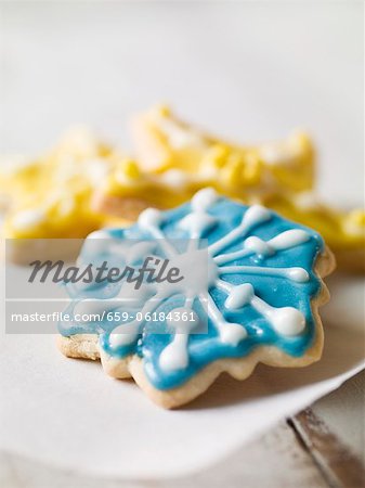 Cookie de flocon de neige bleu