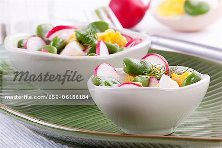 Salade de haricots aux oeufs et radis Salade de haricots aux oeufs et radis