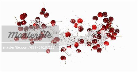 Cherries and a splash of water