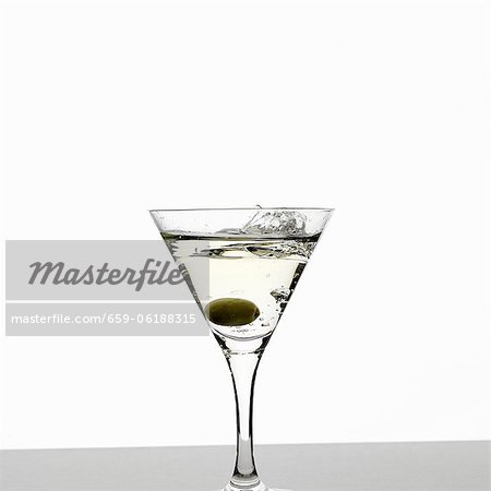 Martini with olive