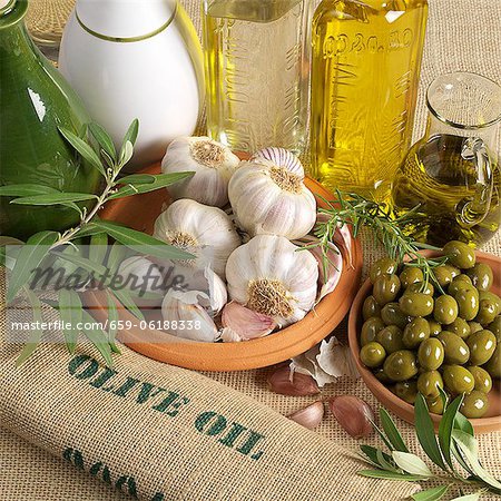 An arrangement of olives