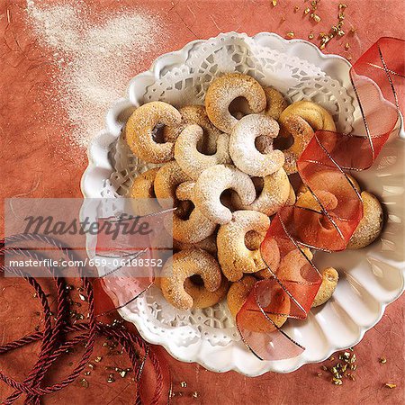 Vanillekipferl festive (biscuits vanille en forme de croissant)
