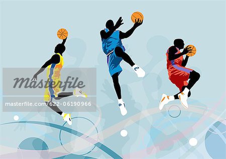 Basketball Player Jumping, Illustration