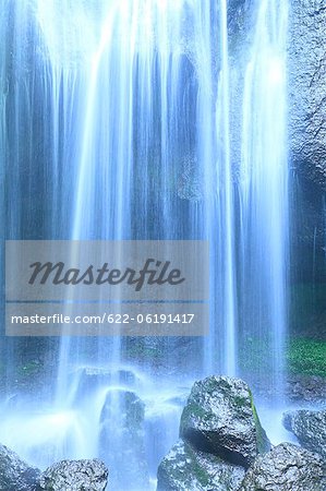 Bouchent la vue de la cascade