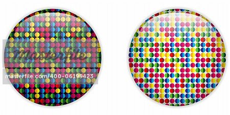 Vector - Glass Circle Button Colorful Dots