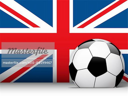 Vector - United Kingdom Soccer Ball with Flag Background