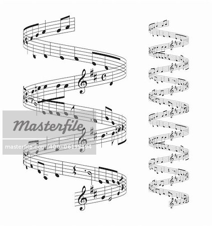 musical notes staff set on white background