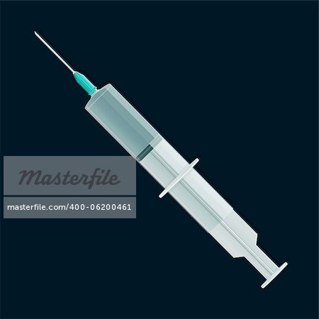 Medical syringe and needle Also available as a Vector in Adobe illustrator EPS format, compressed in a zip file. The vector version be scaled to any size without loss of quality.