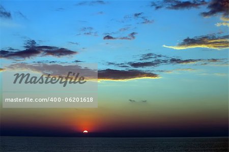 Sea at sunset. Crimea, Ukraine. Black Sea.