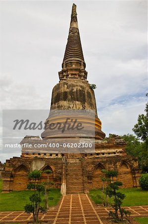 pagoda on sky , at heritage world Phra Nakhon Si Ayutthaya park ,