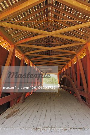 Hillsdale Covered Bridge Interior.  Located in Ernie Pyle Park, Indiana