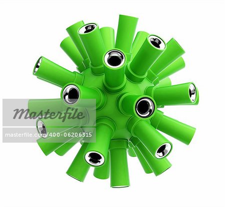 green muffler earth on a white background