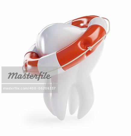 tooth help Life Buoy isolated on a white background