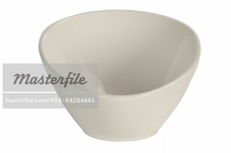 Simple white modern bowl isolated on a white background
