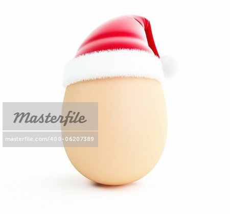 egg santa hat isolated on a white background
