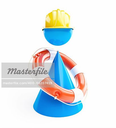 Man Rescue Life Buoy isolated on a white background