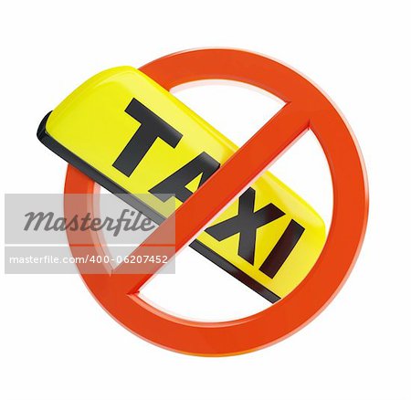 no taxi sigin on a white background