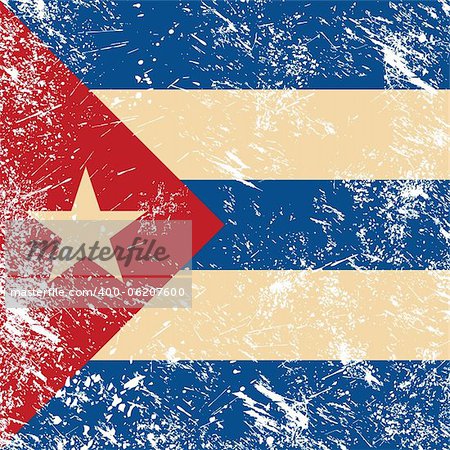 Cuban vintage flag - grunge style