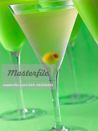 Martini Gin sur fond vert