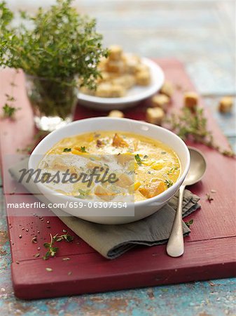 Sweetcorn and butternut squash soup