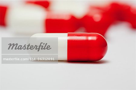 Red and white capsules