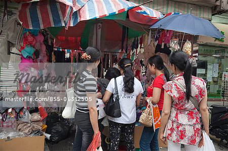 A lingerie stall at the local market, Macau