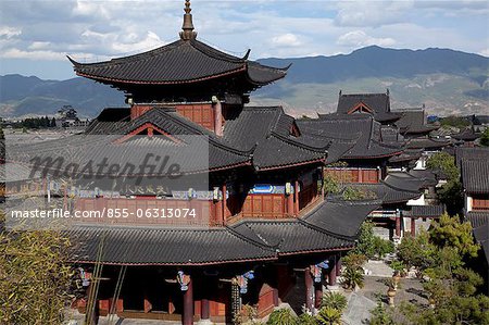 Sanqing hall of Mu family mansion, Wu Juan Pavilion, Lijiang, Yunnan Province, China