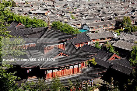 Sanqing Hall von Mu Herrenhaus, Wu Juan Pavillon, Lijiang, Provinz Yunnan, China