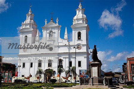 A white church at Petros Square, Salvador, Bahia, Brazil
