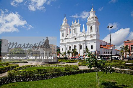 A white church at Petros Square, Salvador, Bahia, Brazil