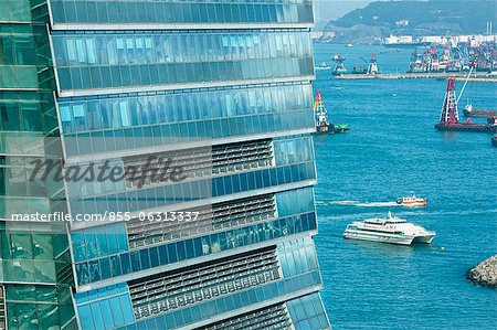 Close up of ICC Building, Kowloon West, Hong Kong