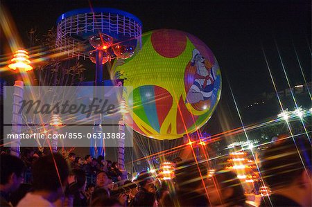 The Skyfair, balloon at night, Ocean Park, Hong Kong